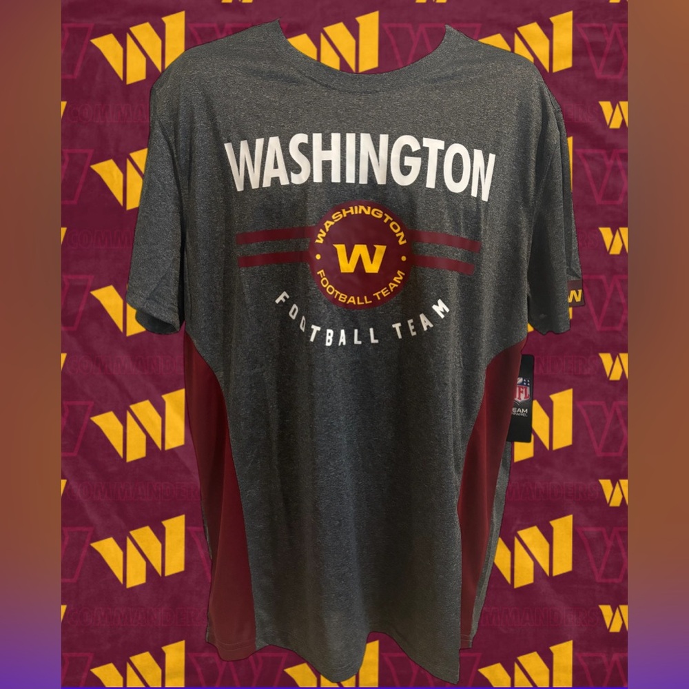 Washington Commanders Football Team NFL Men’s Dri-Wick X-Large XL Grey Shirt NWT